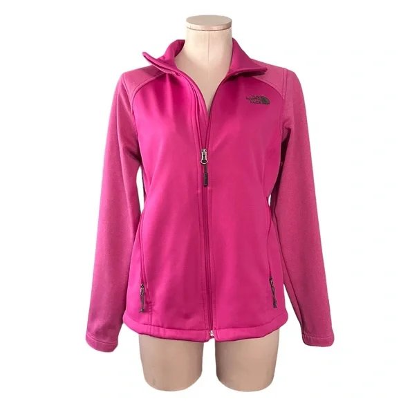 The North Face pink Windwall zip up jacket in Medium. Pockets. - Picture 2 of 15